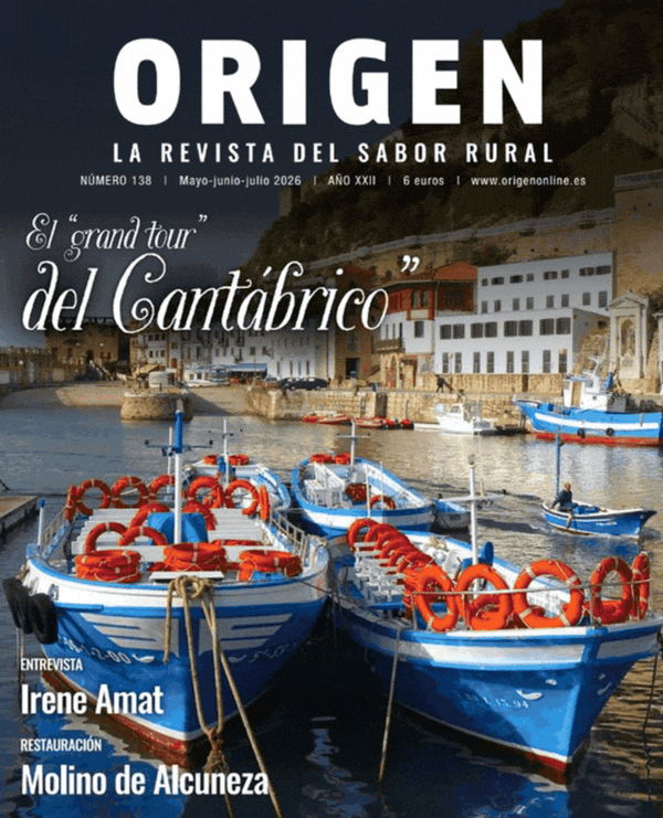 Portada de la revista Origen número 138 con barcos en el Cantábrico