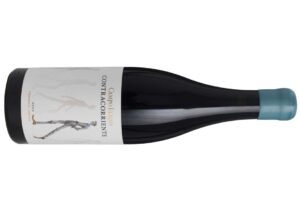 Botella de vino Campo Elíseo Contracorriente 2024 con etiqueta ilustrada