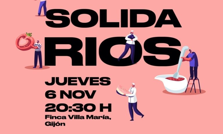 Cartel del evento solidario en Finca Villa María, Gijón