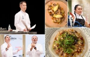 Chefs presentando platos en San Sebastián Gastronomika 2025