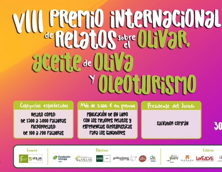 Banner del VIII Premio Internacional de Relatos sobre Olivar y Aceite de Oliva