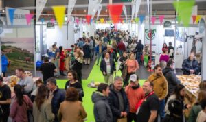 Vista del evento Gustoko con asistentes y productos gastronómicos.
