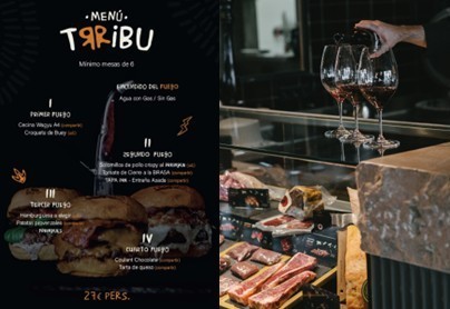 Menú Tribu de Prrimital para Navidad con platos y vinos