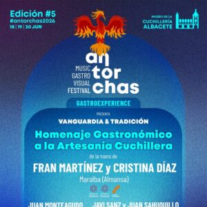 Cartel del Homenaje Gastronómico en Antorchas Festival 2026 en Albacete
