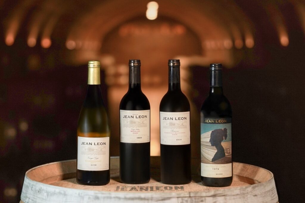 Botellas de vino de la colección The Wine Library de Jean Leon