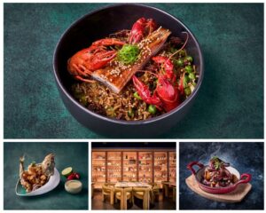 Plato de arroz chaufa amazónico con cangrejo y langostinos