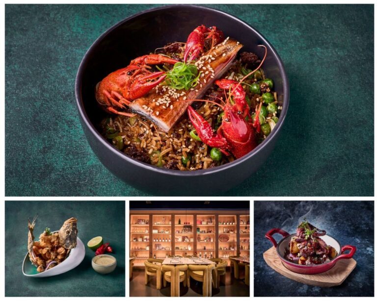 Plato de arroz chaufa amazónico con cangrejo y langostinos