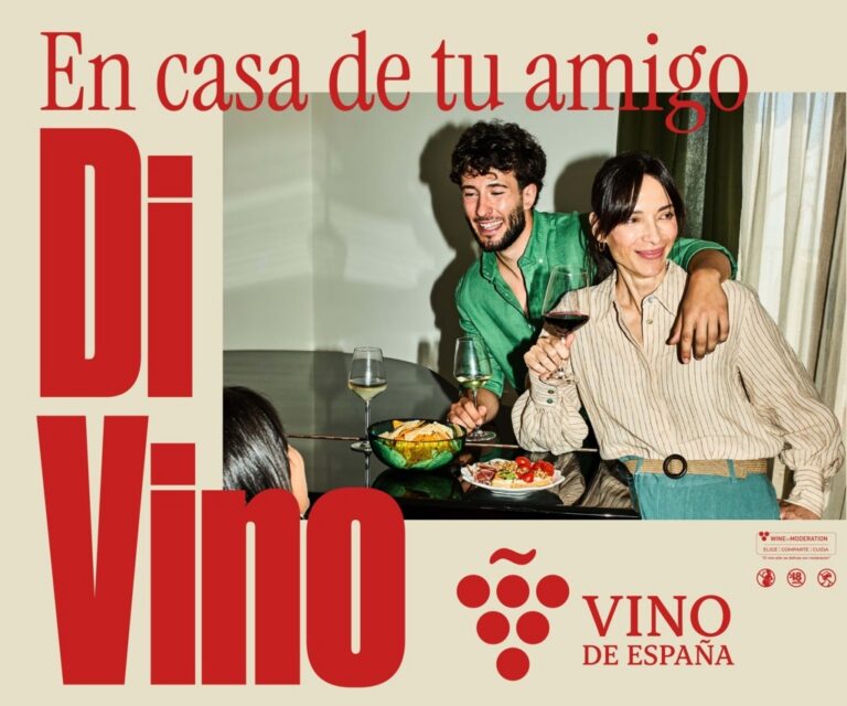 Dos personas disfrutando de vino y comida en una reunión social
