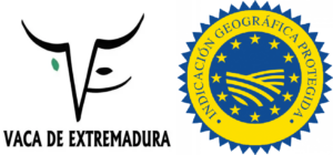 Logos de IGP Carne de Ávila y Vaca de Extremadura