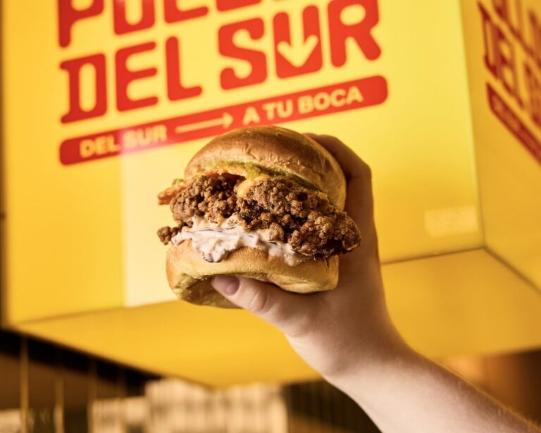 Hamburguesa de pollo frito de Pollos del Sur en Madrid