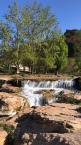 Vista del Pozo Largo en Cervera del Río Alhama con vegetación y agua