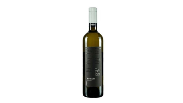 Botella de vino blanco El Tomillo Viognier de Bodegas Carrascas