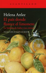 Portada del libro El país donde florece el limonero con limones y hojas verdes