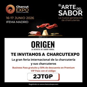 Invitación a CharcutExpo 2026 en IFEMA Madrid con productos de charcutería