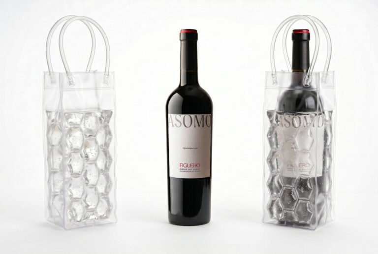 Botella de vino Asomo en bolsa térmica para mantener temperatura adecuada