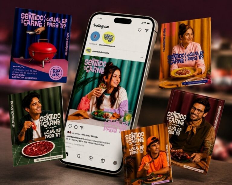 Campaña de El Sentido de la Carne con imágenes de participantes y platos