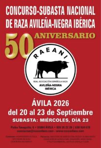 Cartel del Concurso Subasta Nacional de Raza Avileña-Negra Ibérica en Ávila