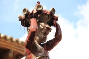 Fuente de la Mora en la Fiesta de la Vendimia de Cariñena