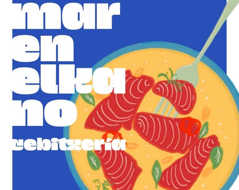 Ilustración de cebiche con pescado en un plato colorido