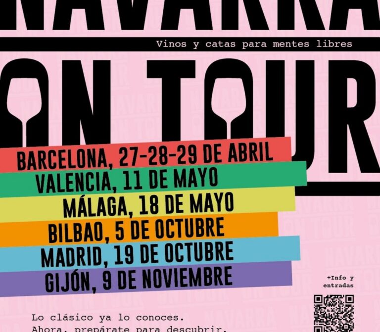Cartel del evento Navarra On Tour con fechas y ciudades